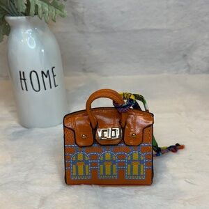 Orange Patterned Fashion Bag Charm